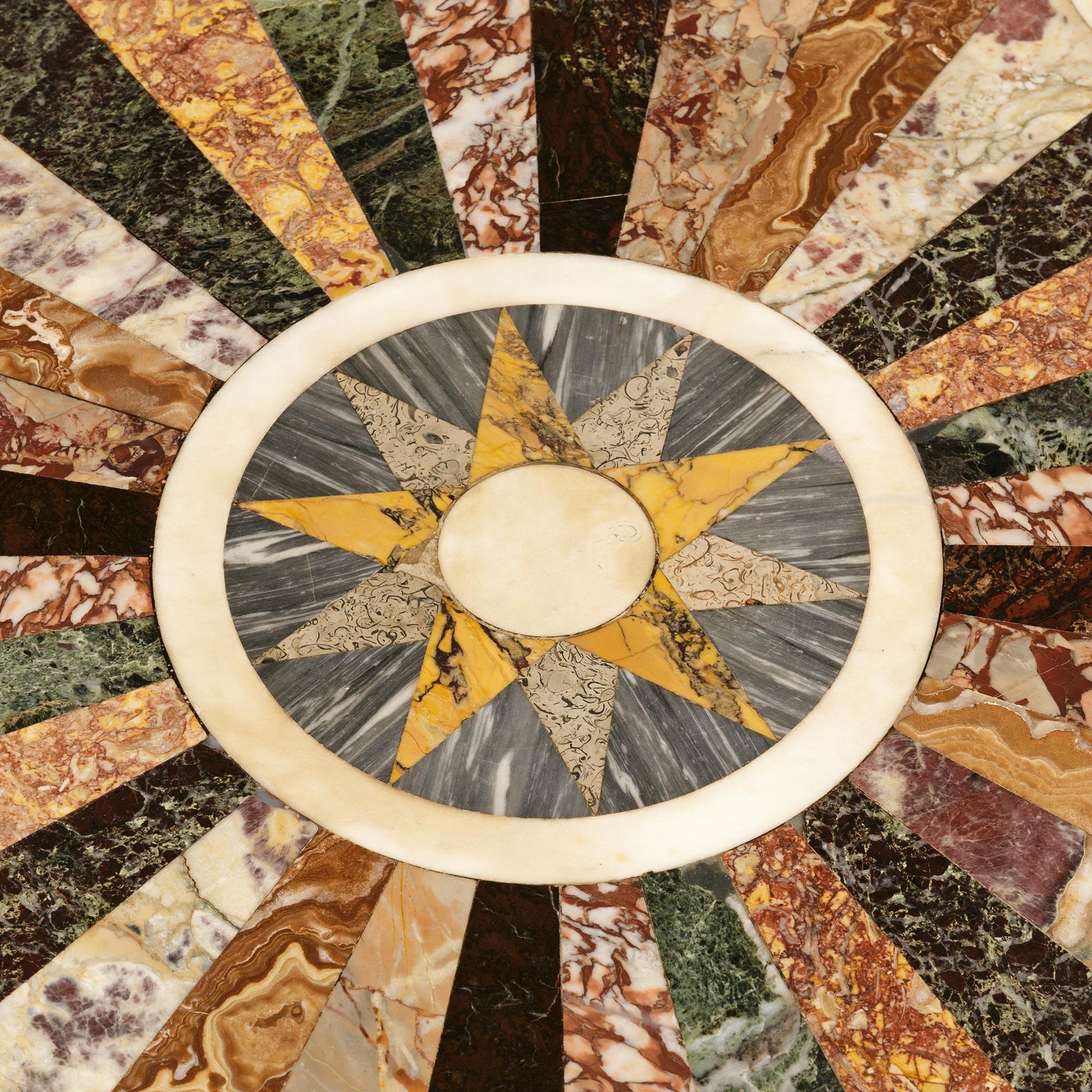 French 19th century Louis Philippe Period Mahogany and Specimen Marble table For Sale 1