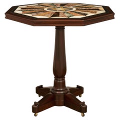 French 19th century Louis Philippe Period Mahogany and Specimen Marble table