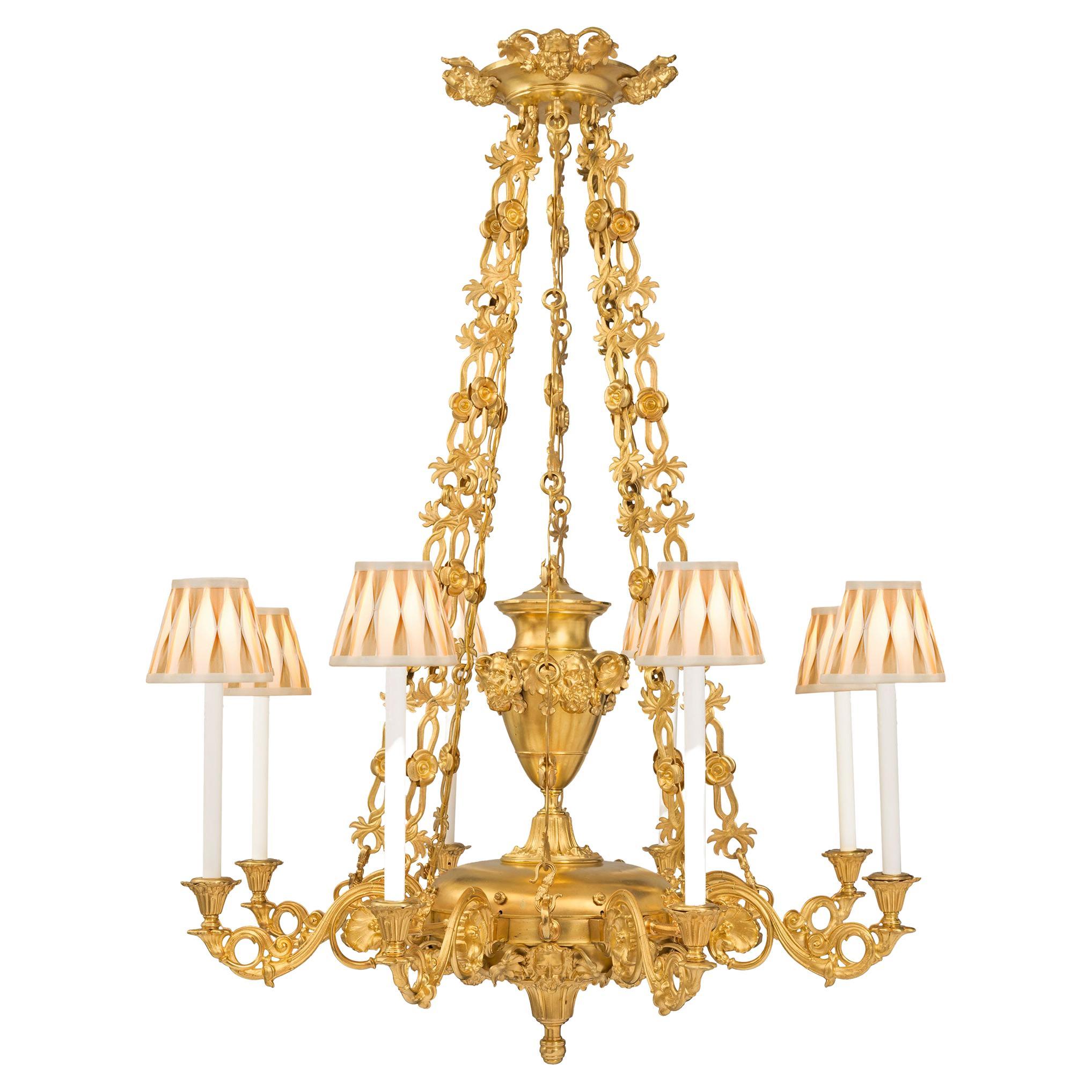 French 19th Century Louis Philippe Period Ormolu Eight-Arm Chandelier