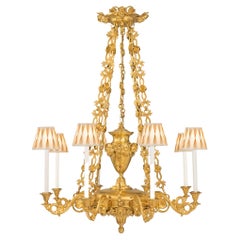 Antique French 19th Century Louis Philippe Period Ormolu Eight-Arm Chandelier