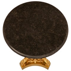 French 19th Century Louis Philippe Period Ormolu & Fossilized Black Marble Table