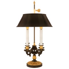 French 19th Century Louis Philippe Period Patinated Bronze and Ormolu Lamp
