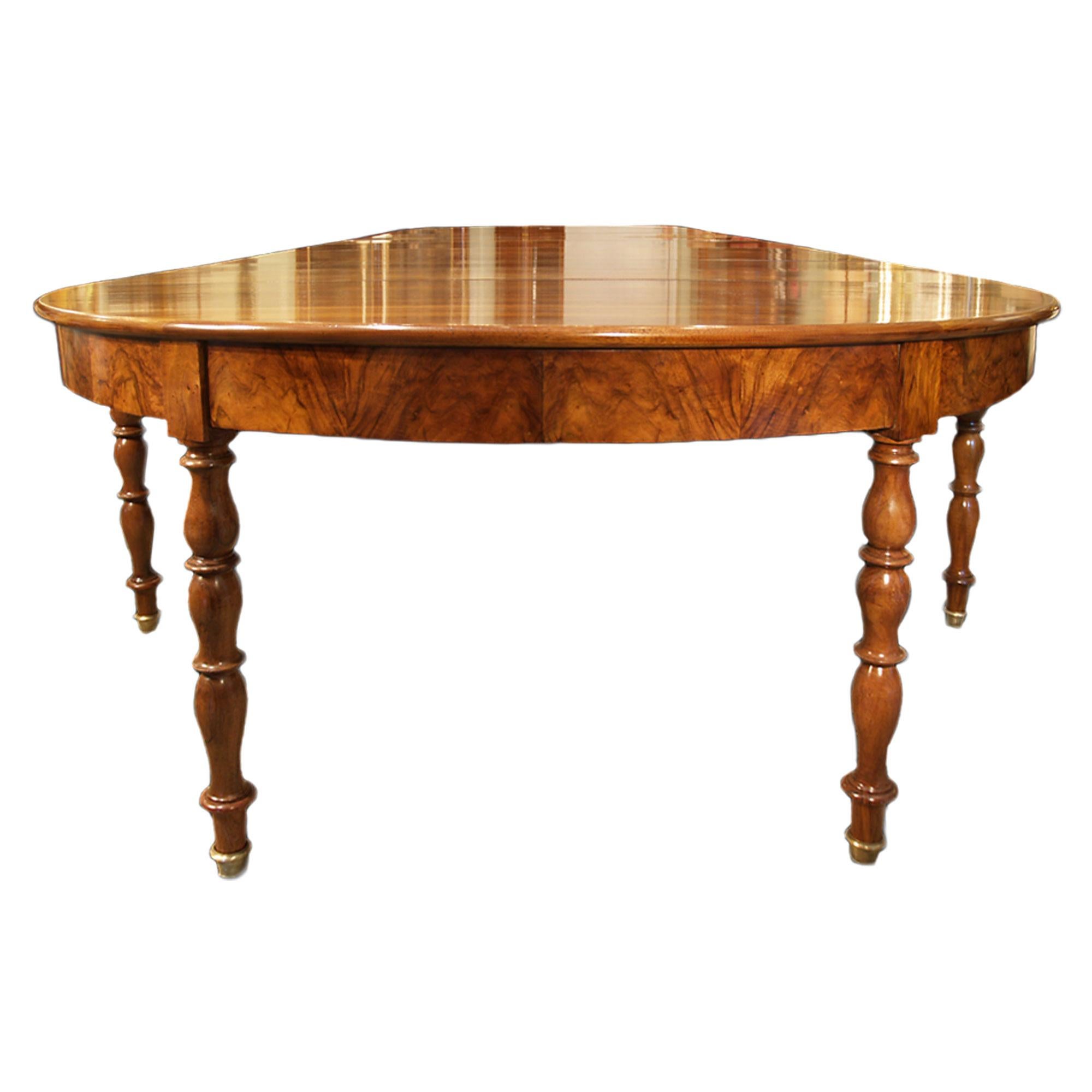 A spectacular and grand scale French 19th century Louis Philippe period walnut dining 