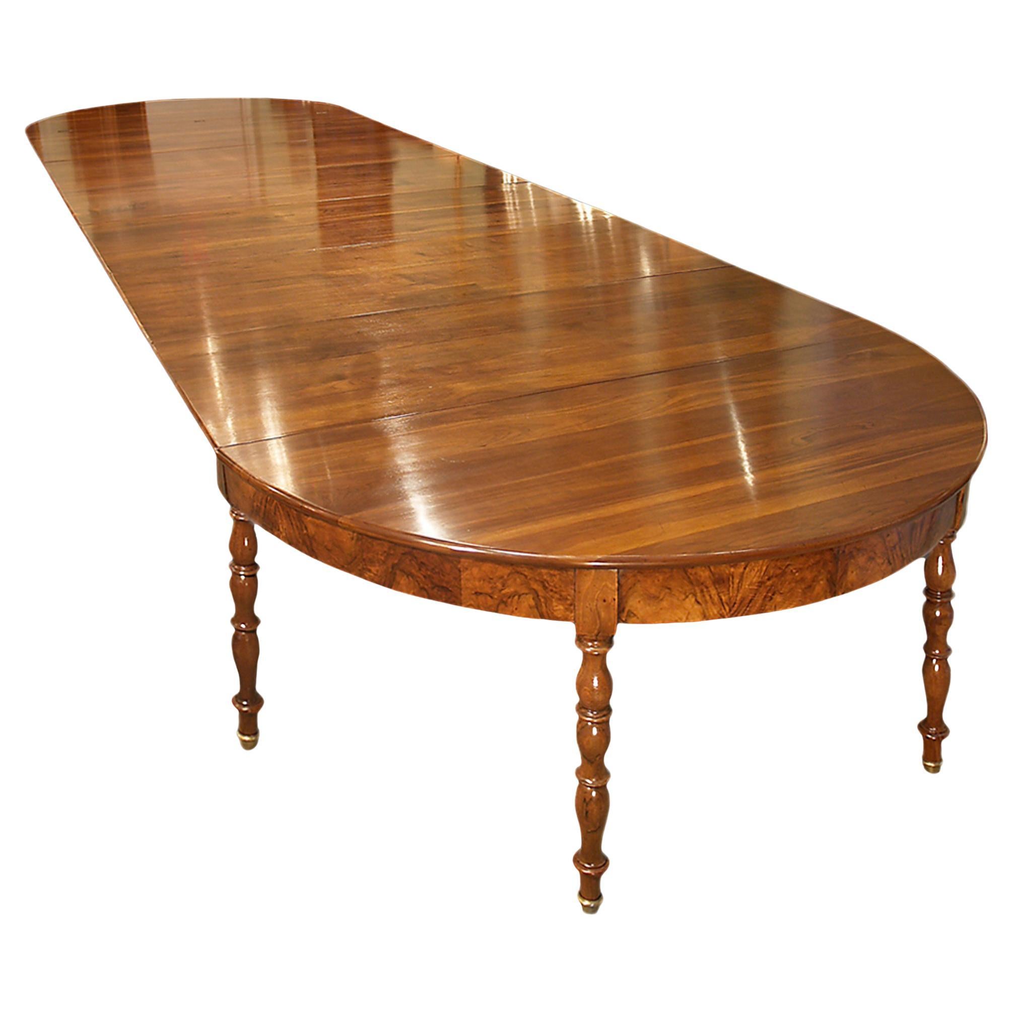 French 19th Century Louis Philippe Period Walnut Dining Table For Sale