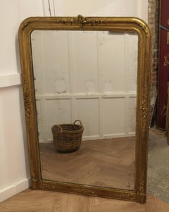 French 19th Century Louis Philippe Shabby Gilt Mirror