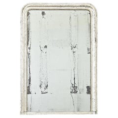 Miroir de cheminée Louis Philippe en argent doré du 19e siècle