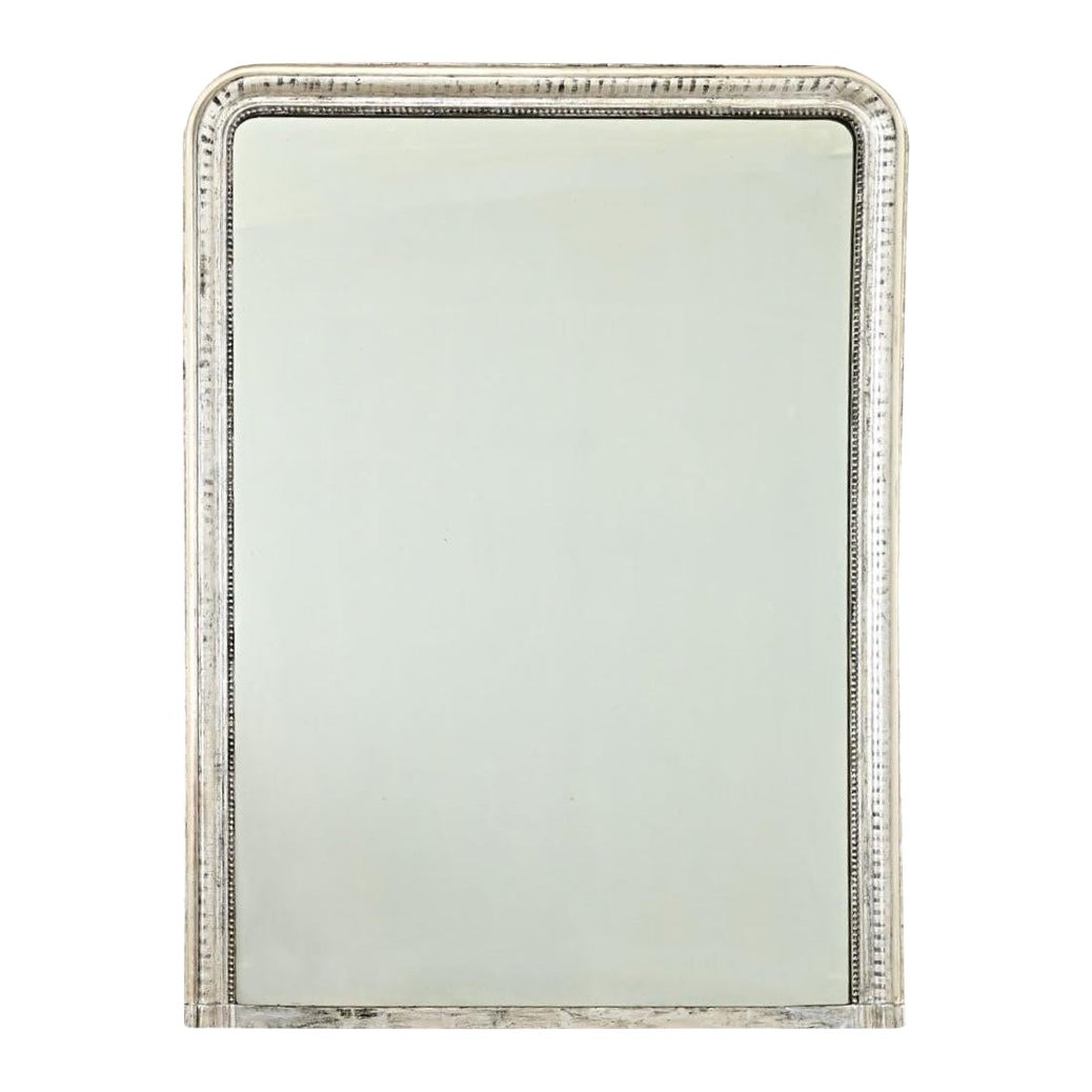 Miroir Louis Philippe français du 19ème siècle en argent doré
