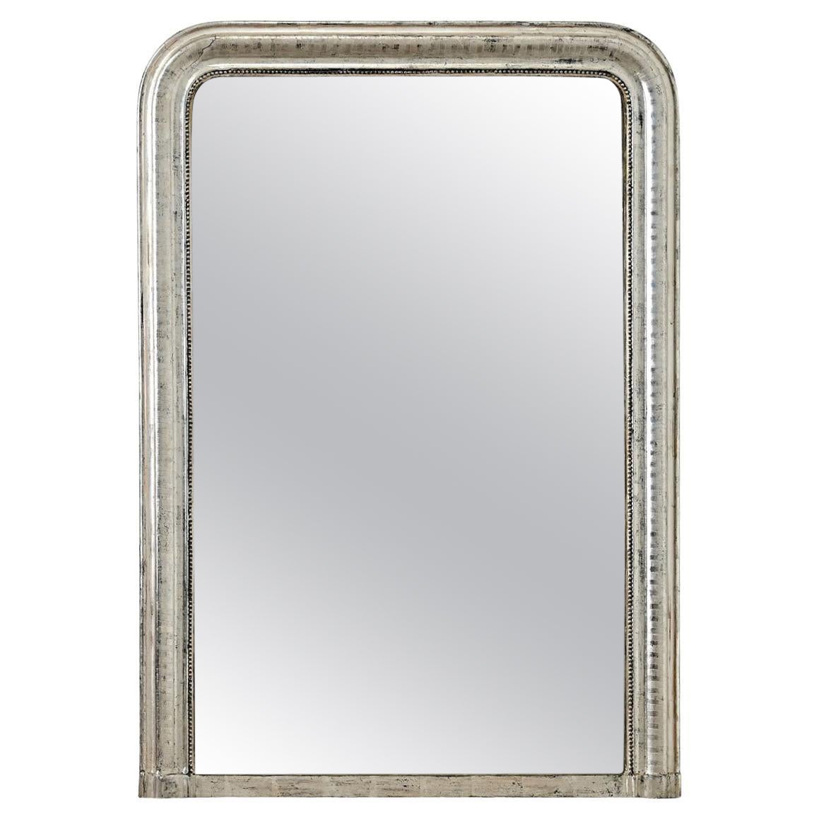 French 19th Century Louis Philippe Silver Gilt Mirror