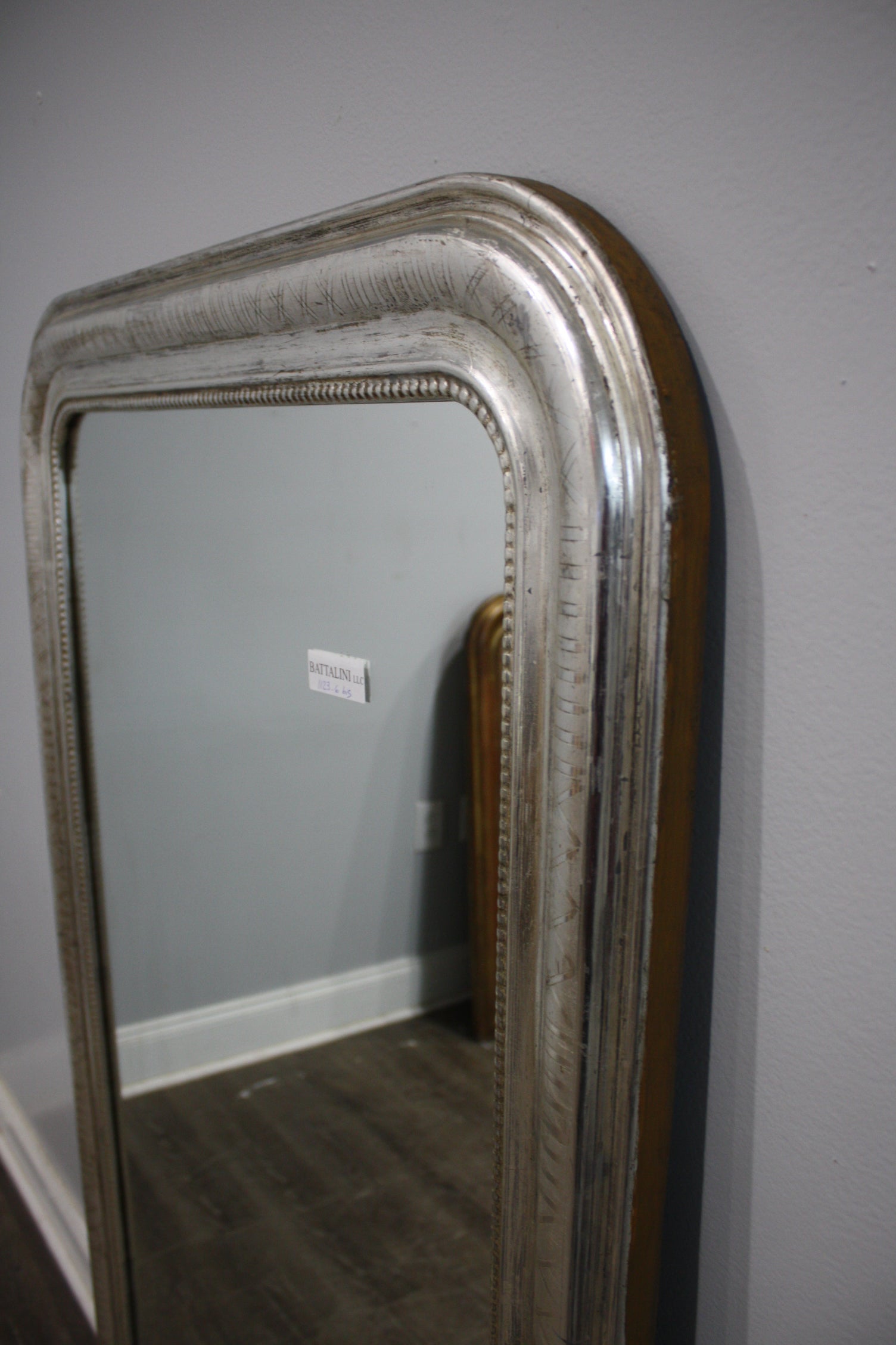 French 19th Century Louis-Philippe Silver-Leaf Mirror 5