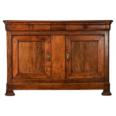 French 19th Century Louis Philippe Solid Walnut Buffet