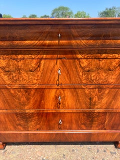 French 19th Century Louis Philippe Solid Walnut Chest of Drawers / Commode