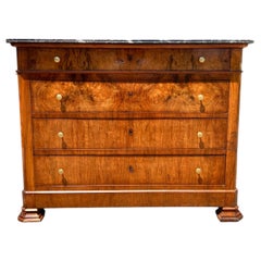 French 19th Century Louis Philippe Solid Walnut Chest of Drawers / Commode