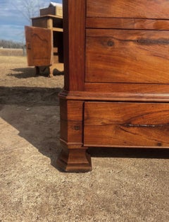 French 19th Century Louis Philippe Solid Walnut Marble Top Commode