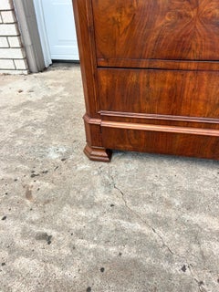 French 19th Century Louis Philippe Solid Walnut Marble Top Commode