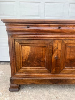 French 19th Century Louis Philippe Solid Walnut Two Door Buffet