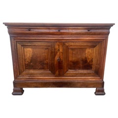 French 19th Century Louis Philippe Solid Walnut Two Door Buffet