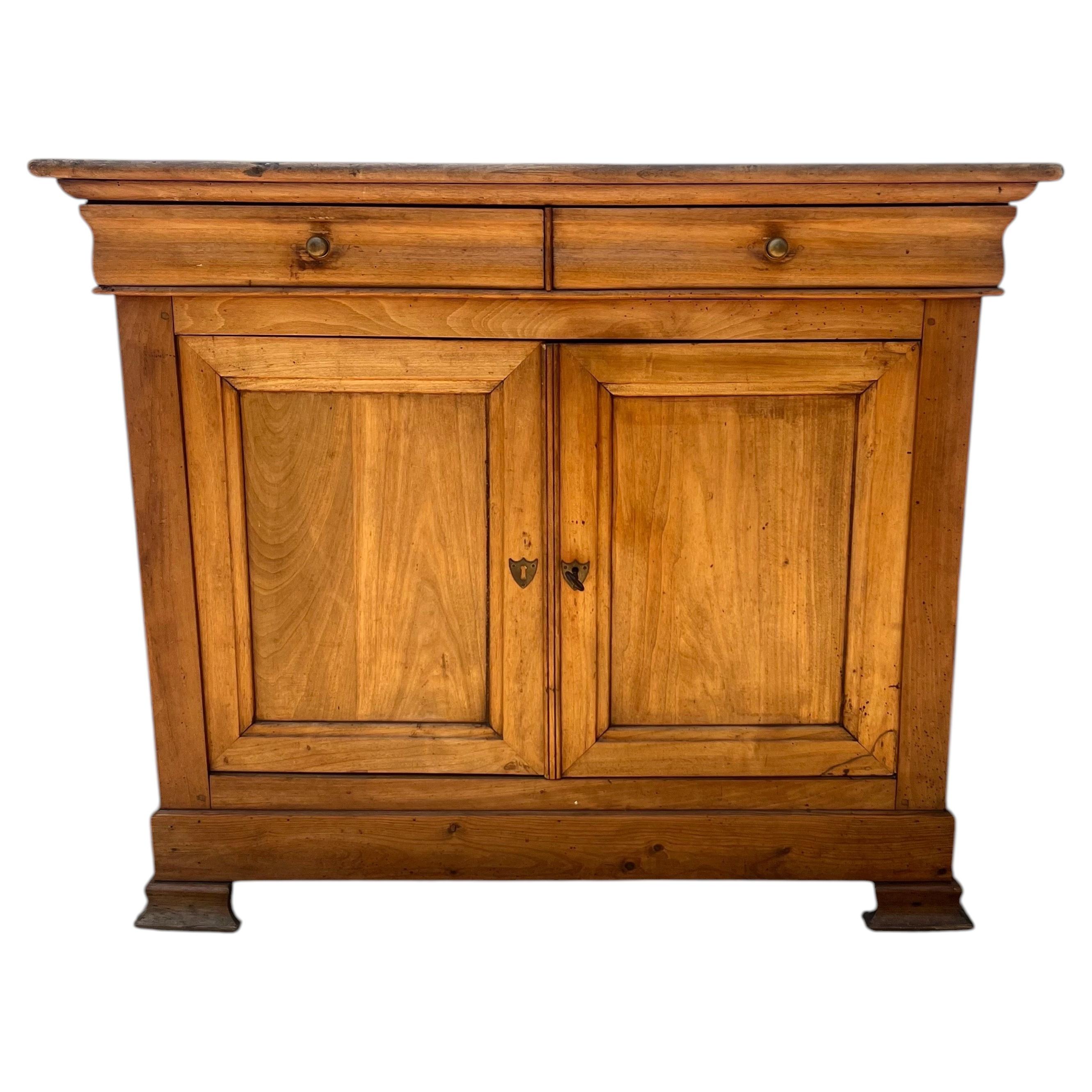 French 19th Century Louis Philippe Solid Walnut Two door Buffet For Sale