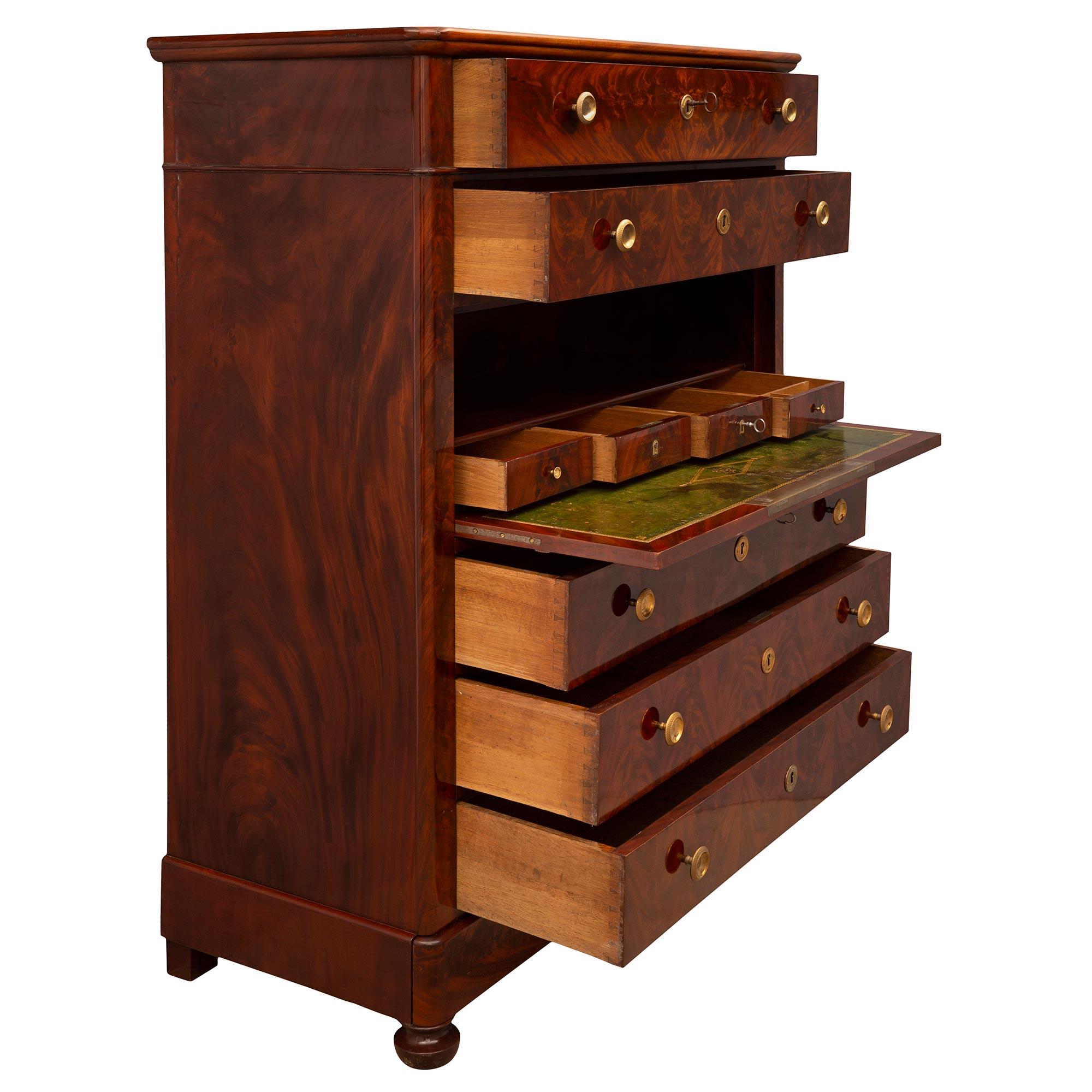 French 19th Century Louis Philippe St. Crouch Mahogany Secretary In Good Condition For Sale In West Palm Beach, FL