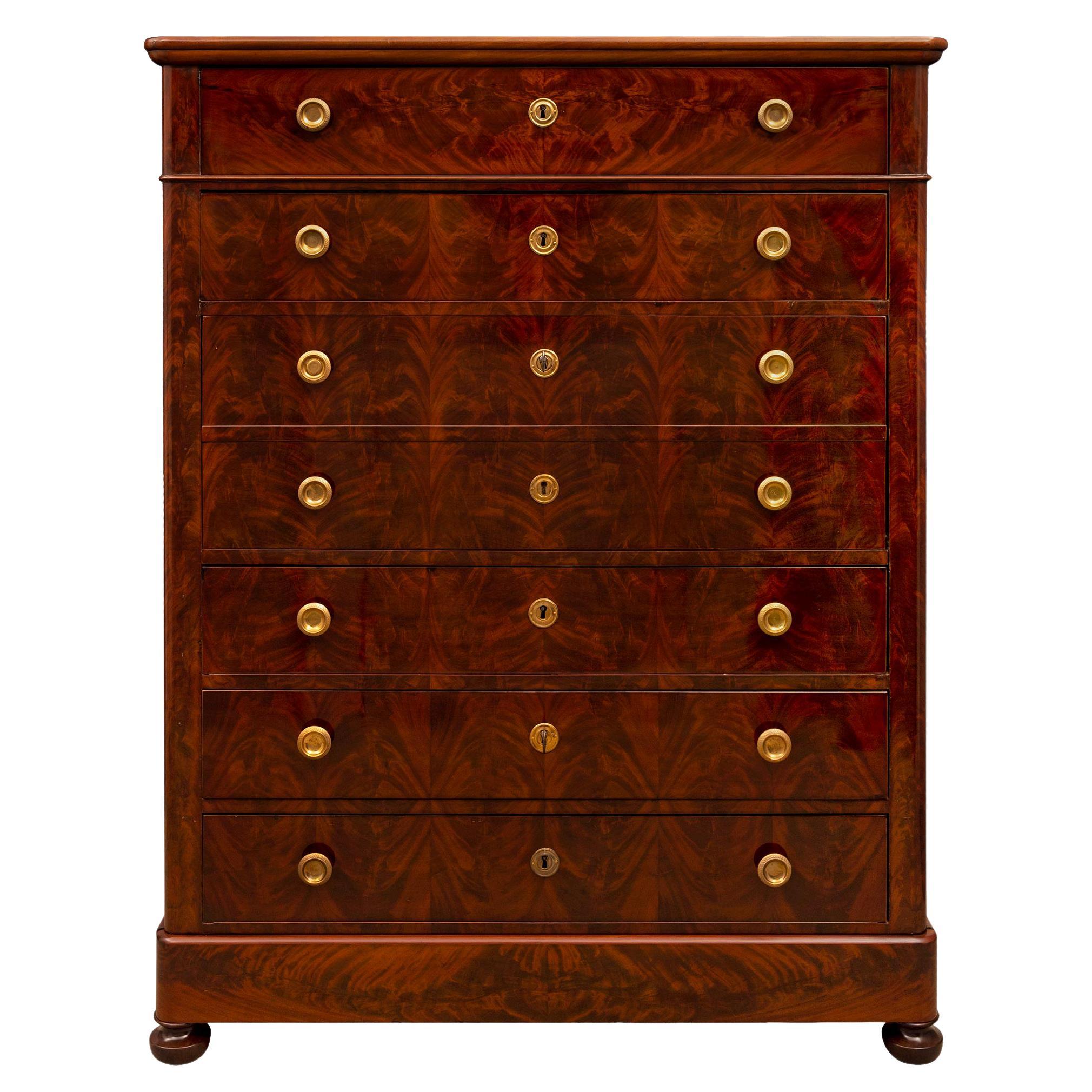 French 19th Century Louis Philippe St. Crouch Mahogany Secretary For Sale