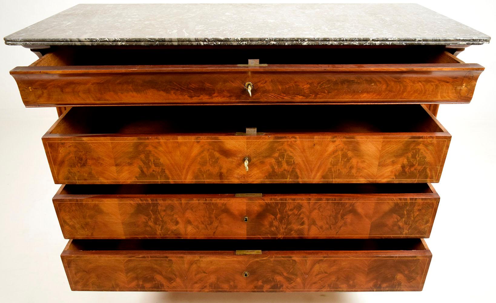 Beveled French 19th Century Louis Philippe-Style Chest of Drawers