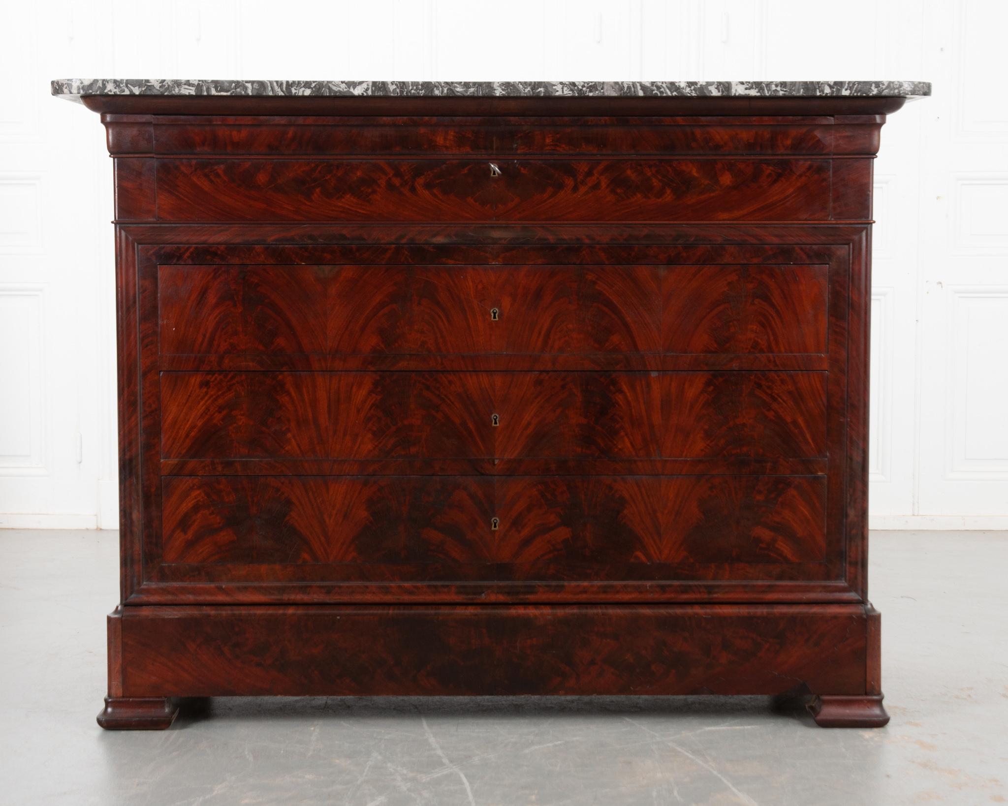 Cast French 19th Century Louis Philippe Style Commode Desk