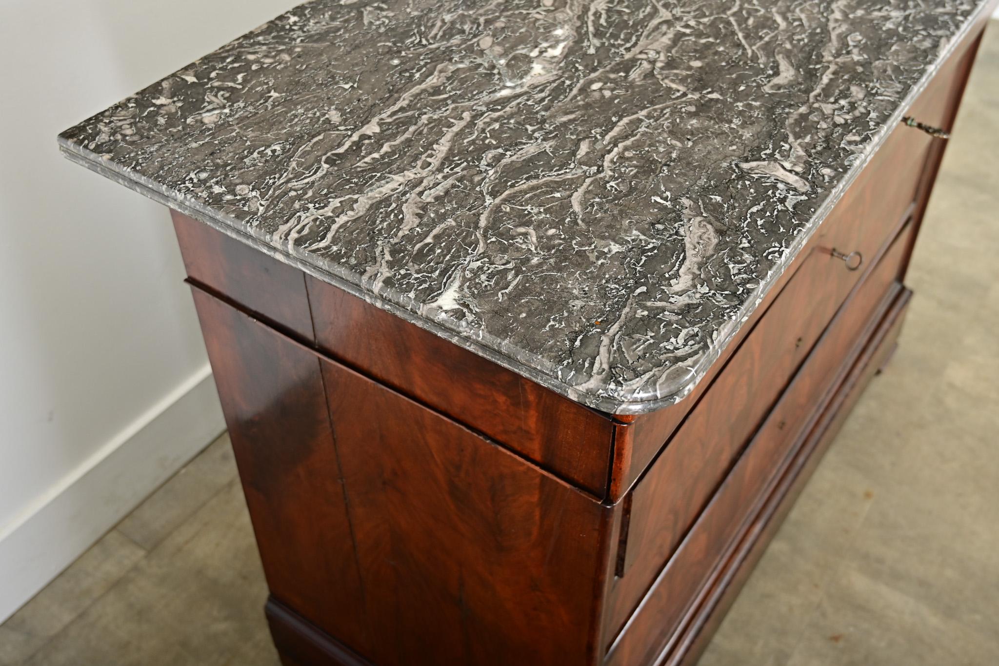 XIX secolo French 19th Century Louis Philippe Style Commode with Secretary in vendita