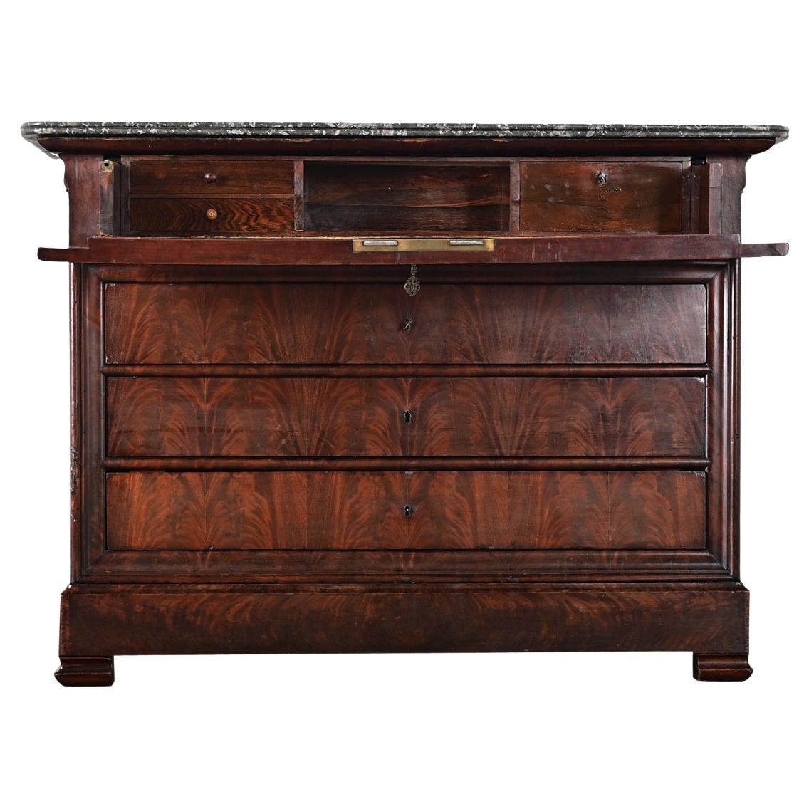 French 19th Century Louis Philippe Style Commode with Secretary in vendita