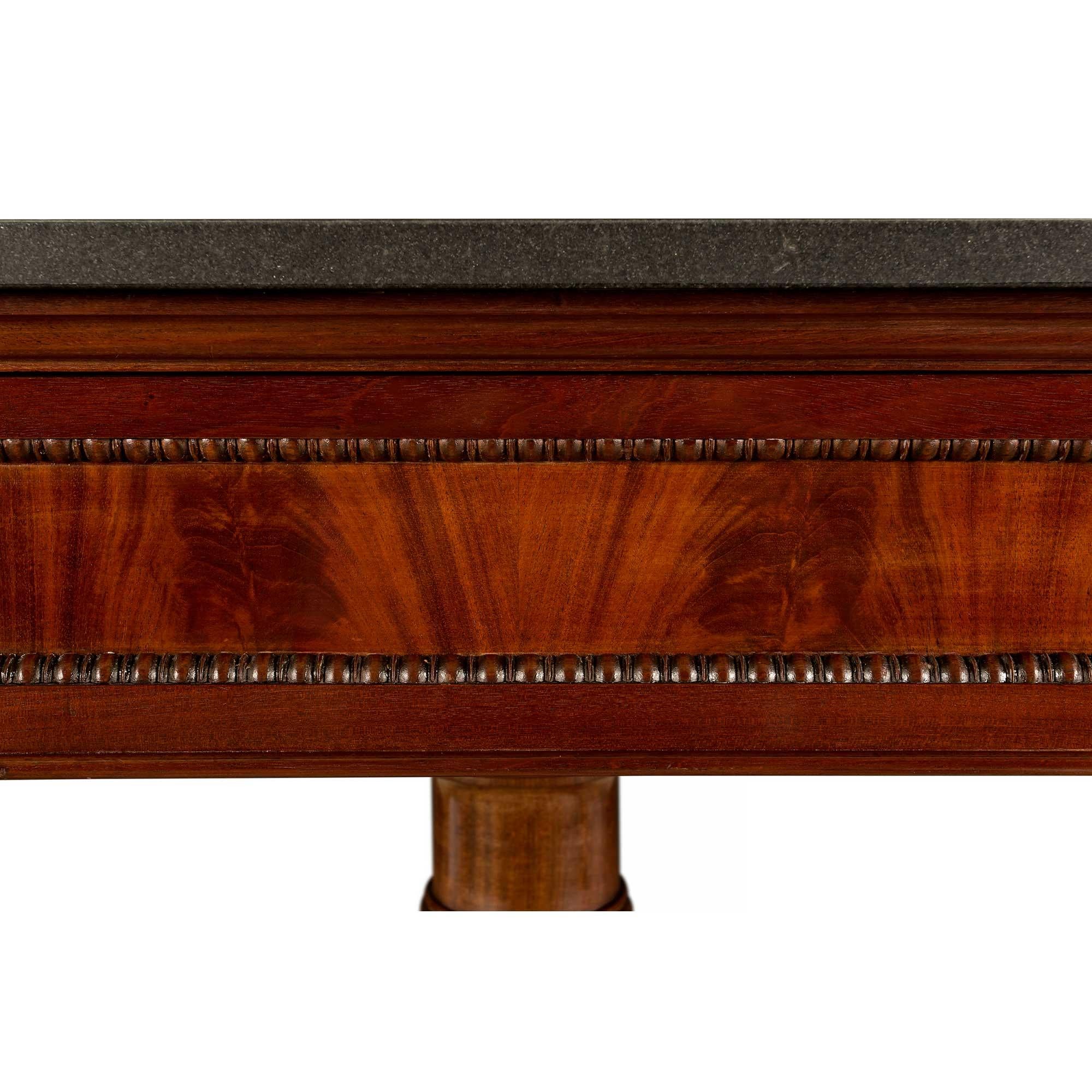 French 19th Century Louis Philippe Style Mahogany and Black Stone Console For Sale 3
