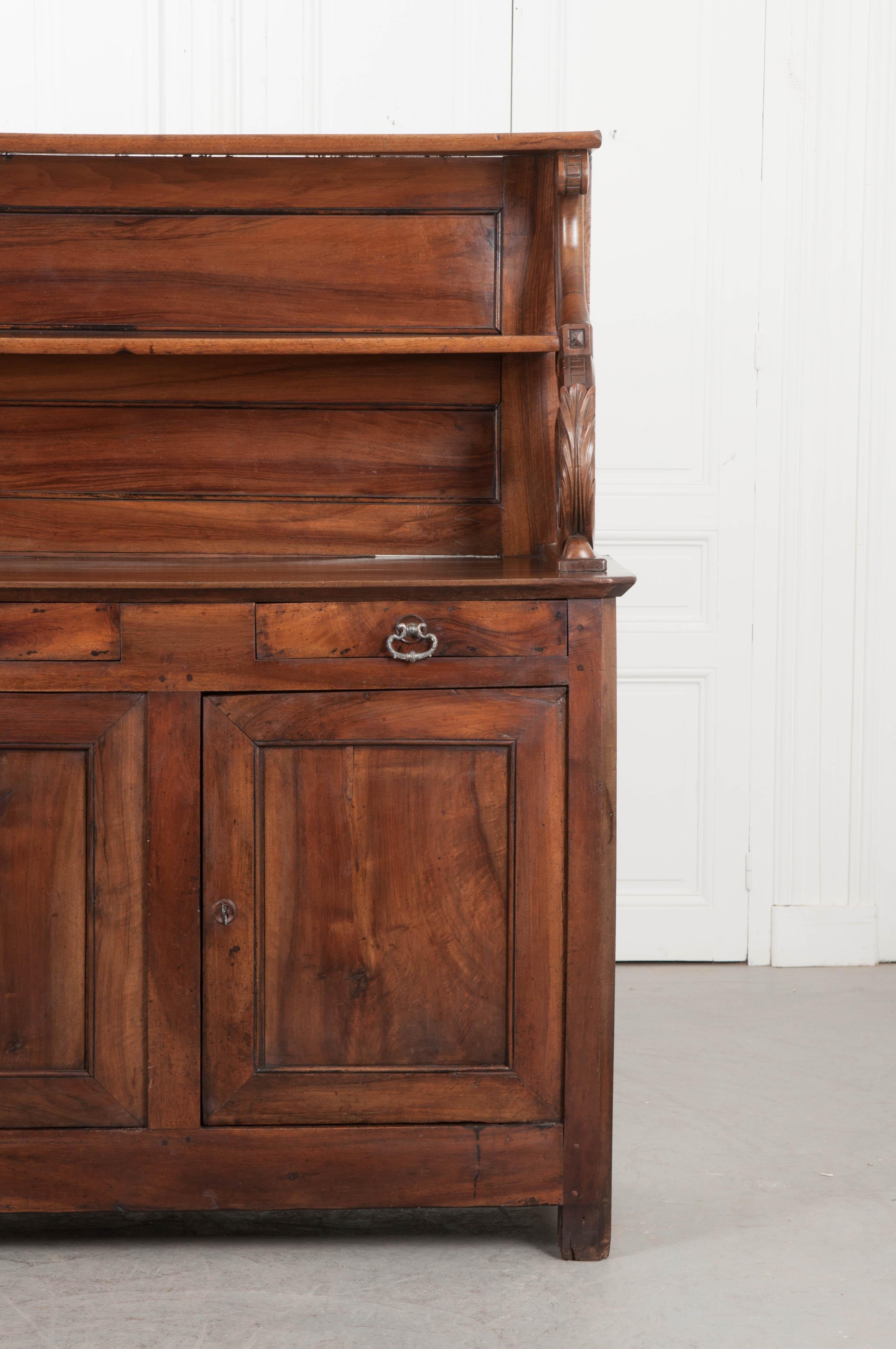 Carved French 19th Century Louis Philippe Walnut Buffet