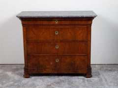 French 19th Century Louis-Philippe Walnut Commode with Butterfly Veneer