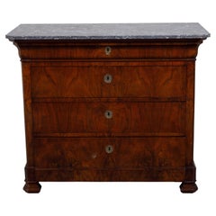 French 19th Century Louis-Philippe Walnut Commode with Butterfly Veneer