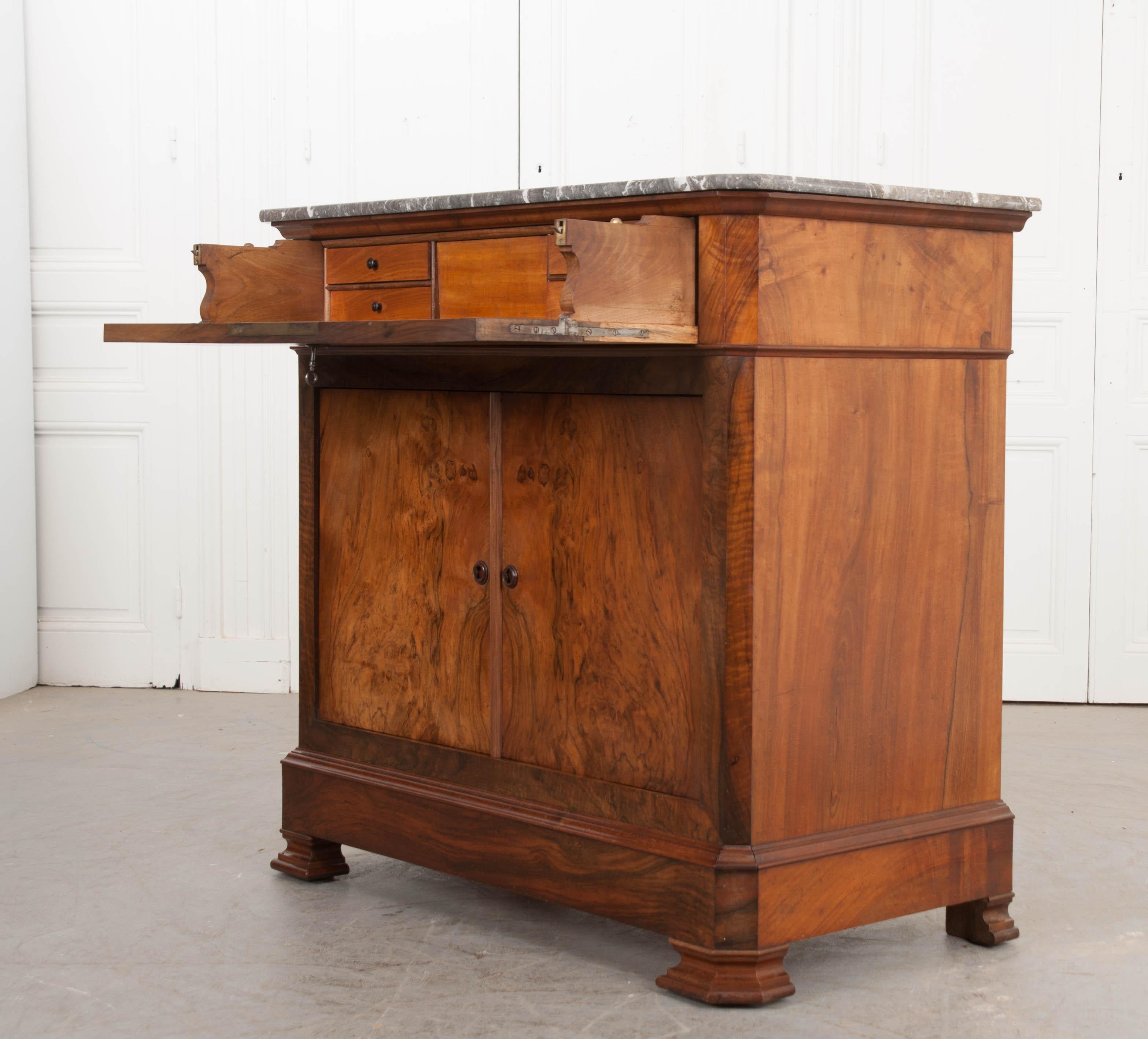 French 19th Century Louis Philippe Walnut Drop-Front Desk 1