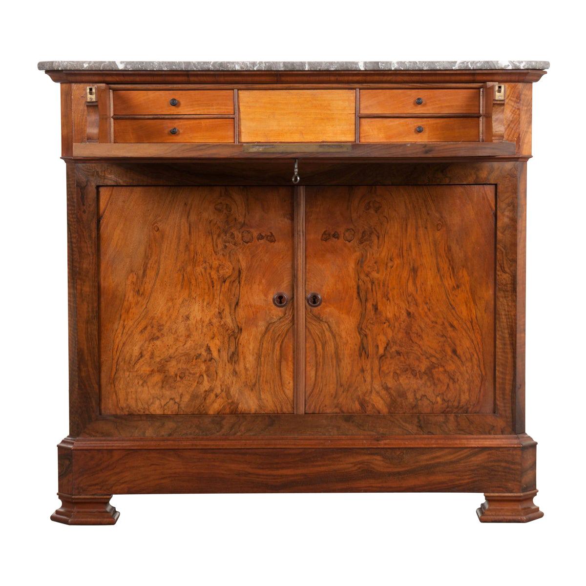 French 19th Century Louis Philippe Walnut Drop-Front Desk