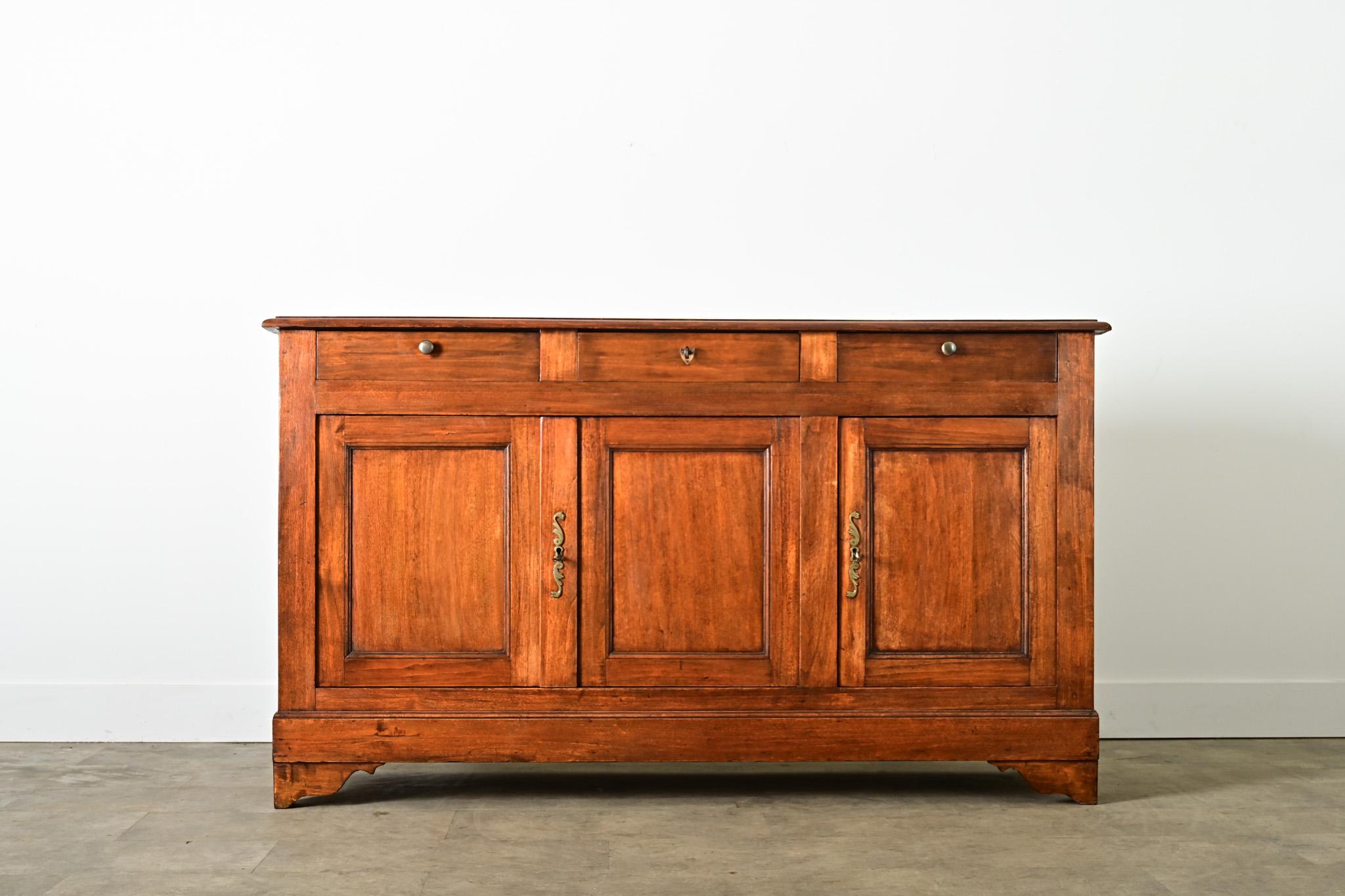 Carved French 19th Century Louis Philippe Walnut Enfilade For Sale