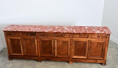 French 19th Century Louis Philippe Walnut Enfilade with Red Marble Top