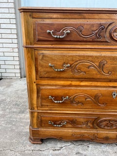 French 19th Century Louis Philippe Walnut Marble Top Commode