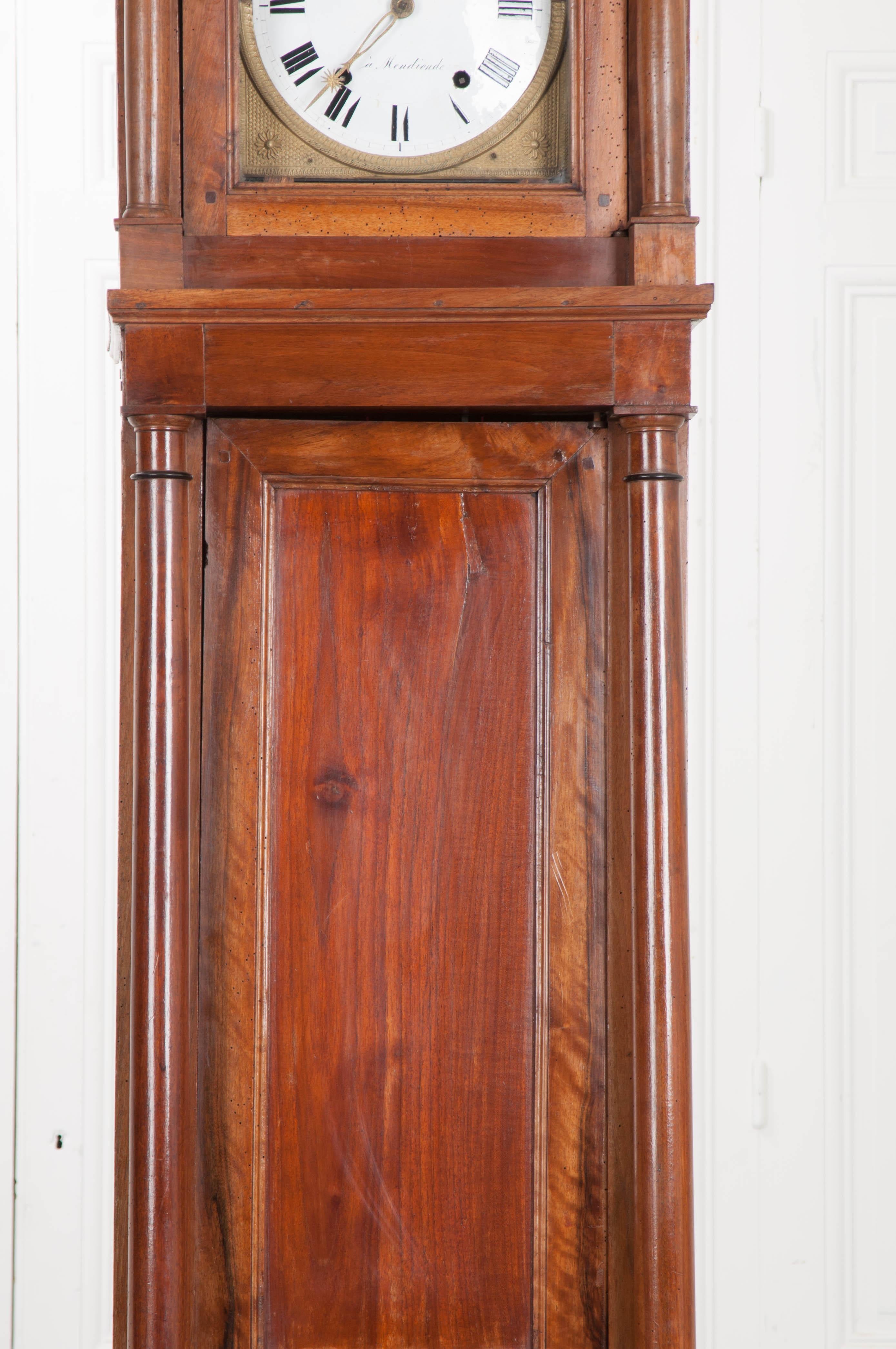 French 19th Century Louis Philippe Walnut Tall Case Clock 4