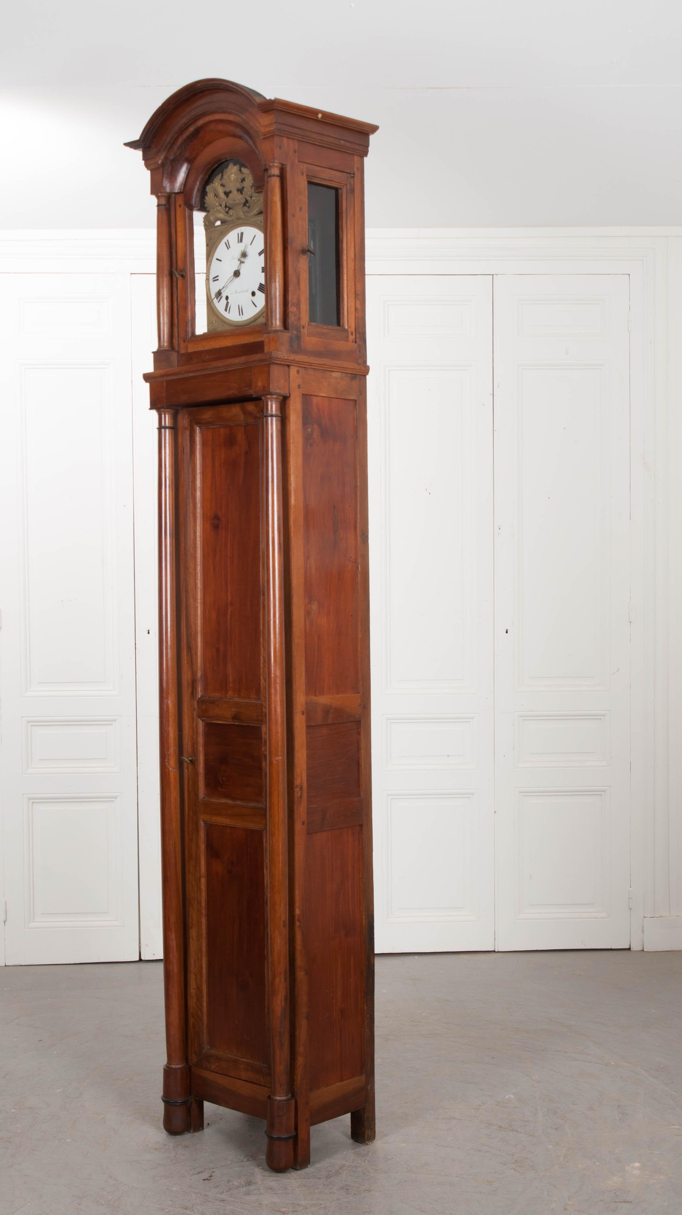 French 19th Century Louis Philippe Walnut Tall Case Clock 6