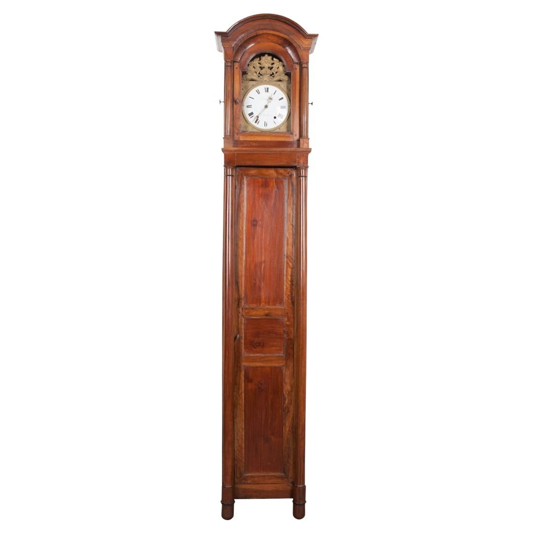 French 19th Century Louis Philippe Walnut Tall Case Clock