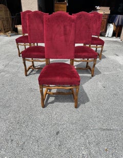 French 19th Century Louis XIII Os De Mouton Dining Chairs - Set of 6