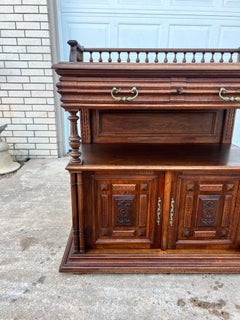 French 19th Century Louis XIII Solid Walnut Cabinet / Bar