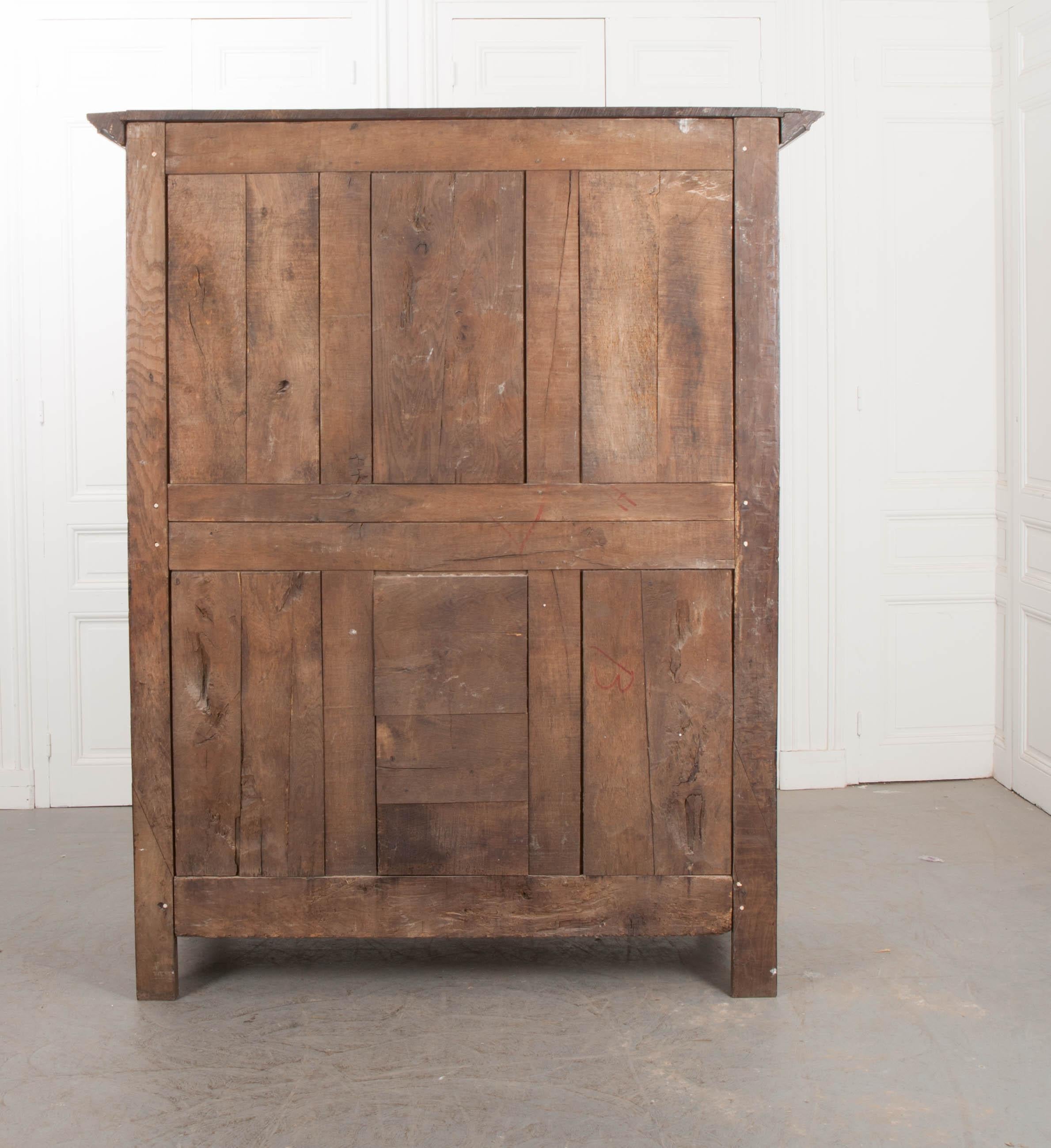 Hand-Carved French 19th Century Louis XIII-Style Oak Armoire