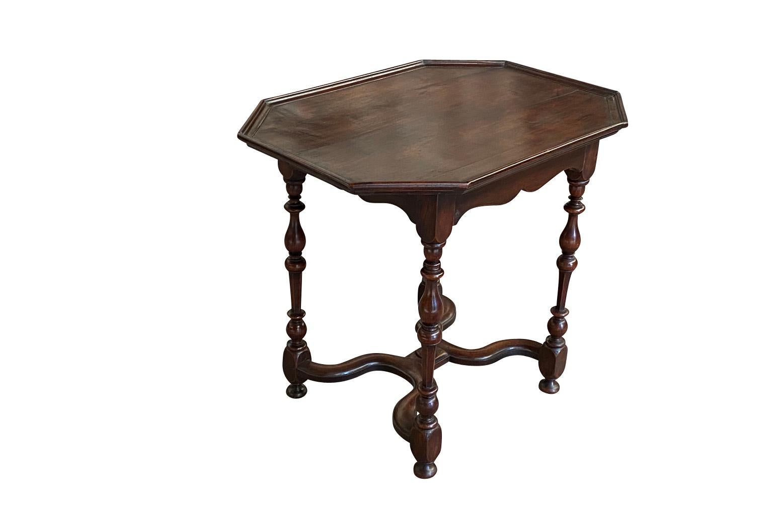 Walnut French 19th Century Louis XIII Style Side Table