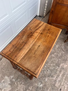 French 19th Century Louis XIII Walnut Barley Twist Writing Desk