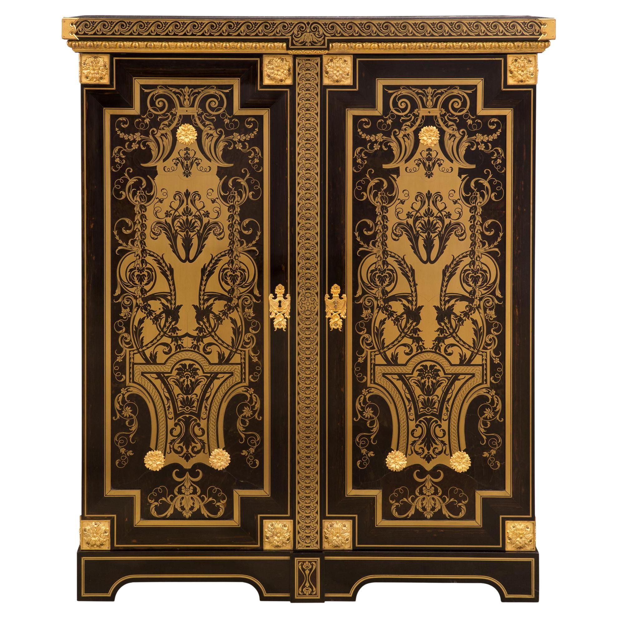 French 19th Century Louis XIV St. Boulle Cabinet For Sale
