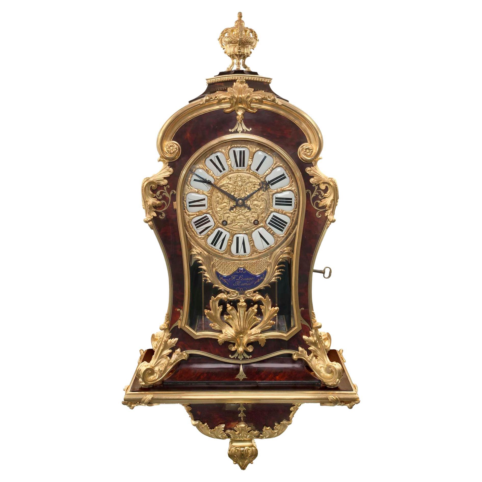 French 19th Century Louis XIV St. Cartel Clock Signed F.Lesage Paris For Sale