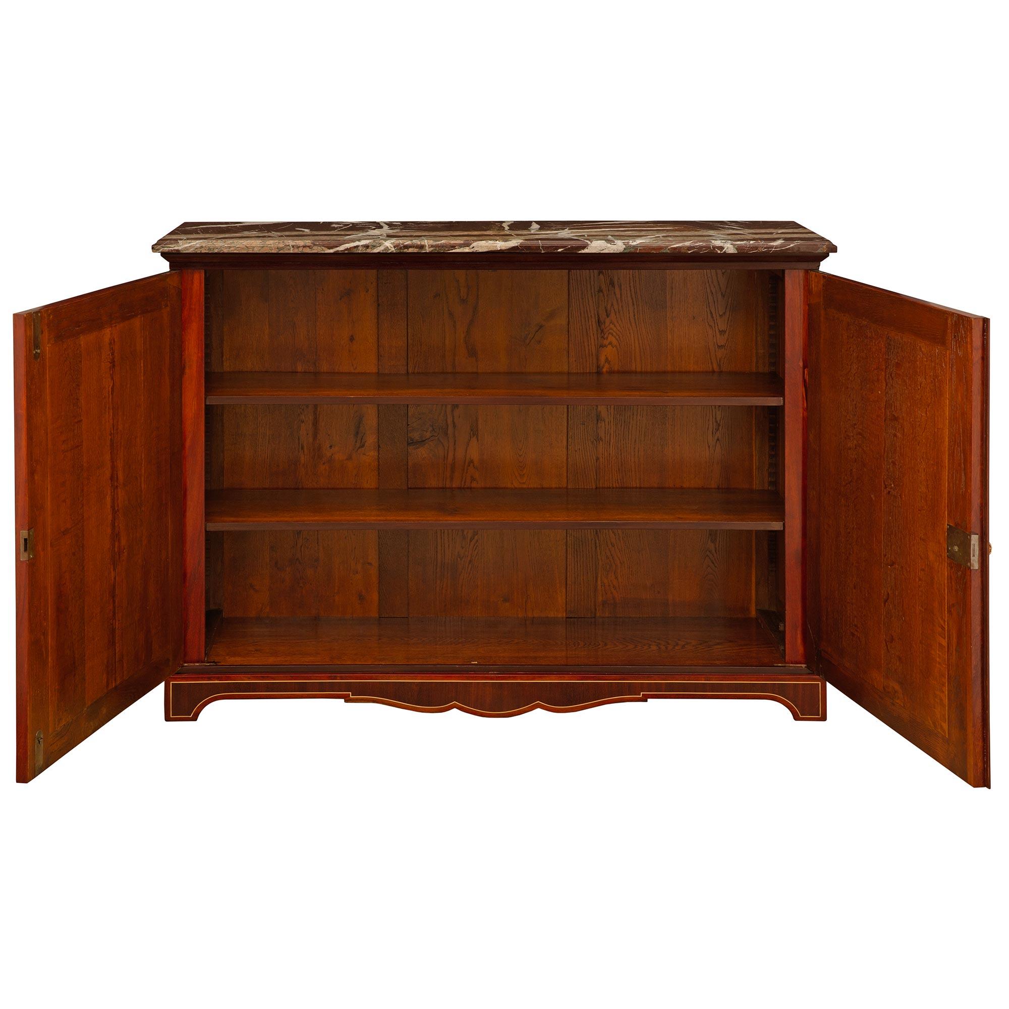 French 19th century Louis XIV st. Mahogany, Kingwood, Palisander, Brass, cabinet In Good Condition For Sale In West Palm Beach, FL