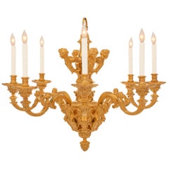Lustre français du 19ème siècle de style Louis XIV en bronze doré