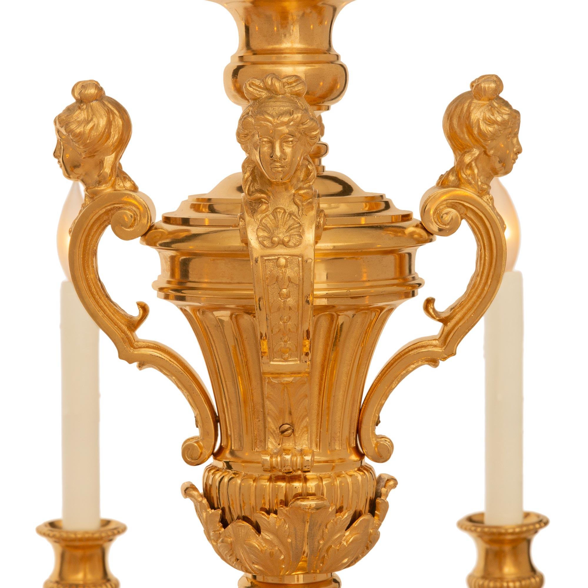 French 19th Century Louis XIV St. Ormolu Chandelier For Sale 1