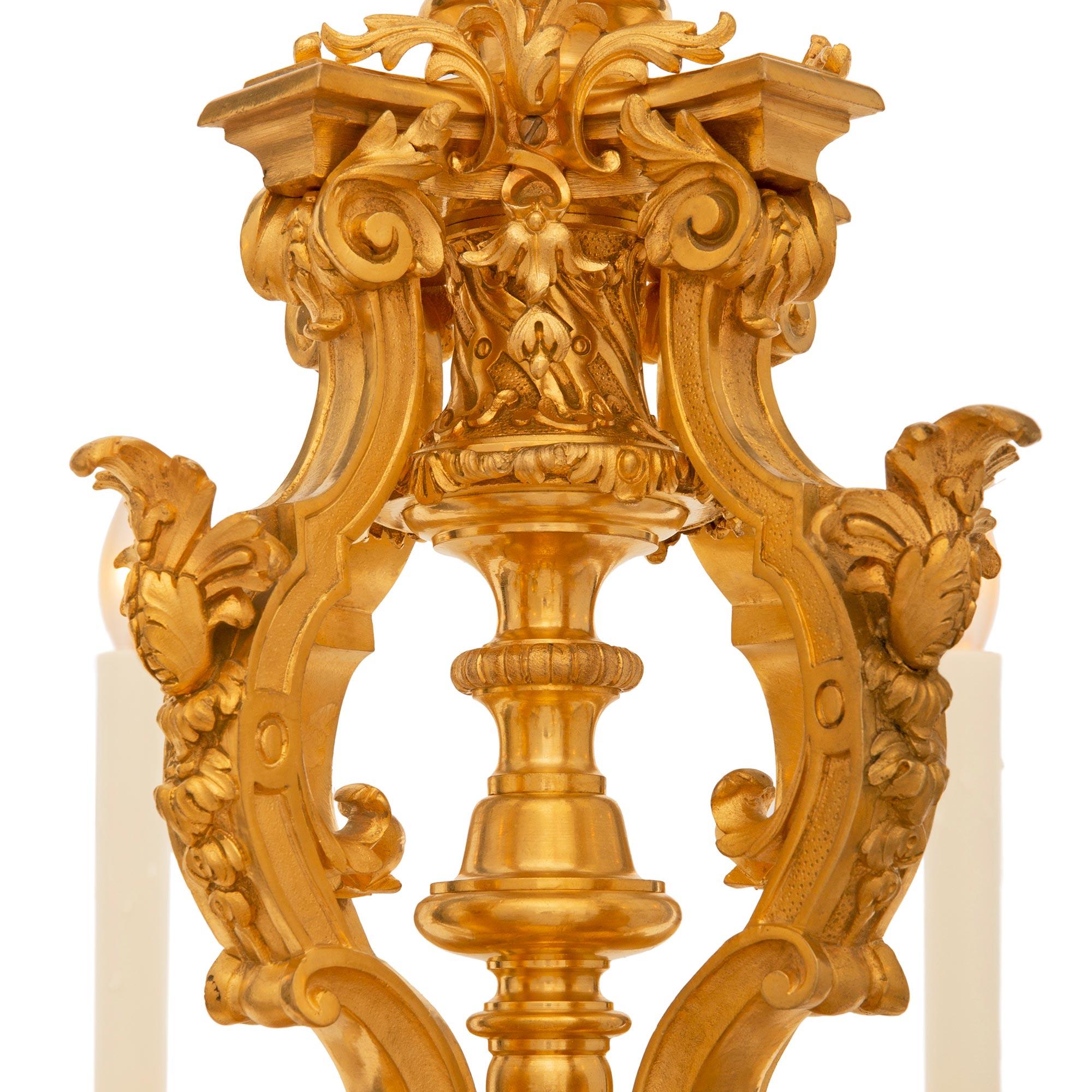 French 19th Century Louis XIV St. Ormolu Chandelier For Sale 2